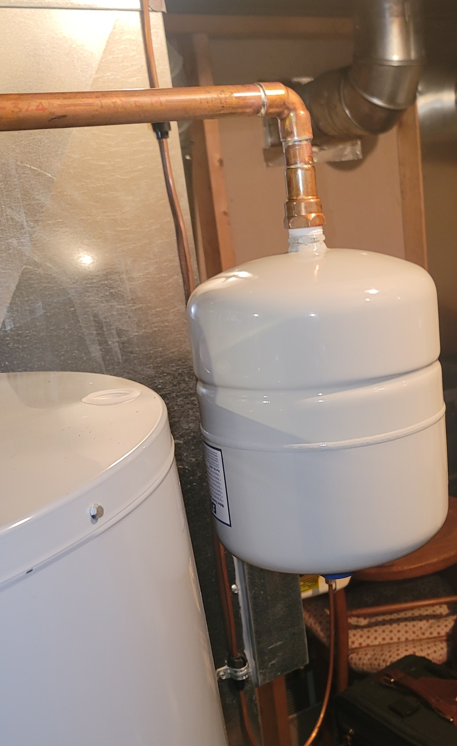 Thermal expansion tank, water heater leak