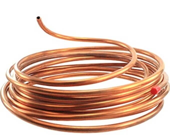 Quarter inch copper tubing, refrigerator water pipe