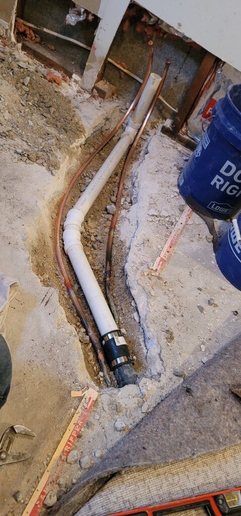 Copper water pipes underground, brazing 