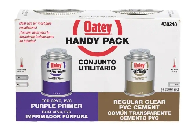 Pvc primer and glue, pvc pipe repair