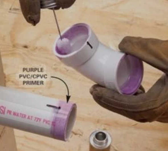 PVC pipe repair, glue and primer, How to repair pipe